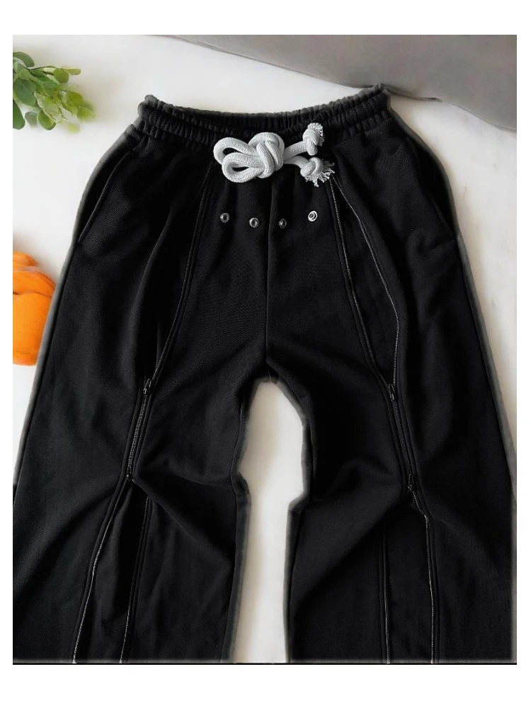 

The 2025 new dark rock style zipper design casual long pants are comfortable, versatile and fashionable for both men and women