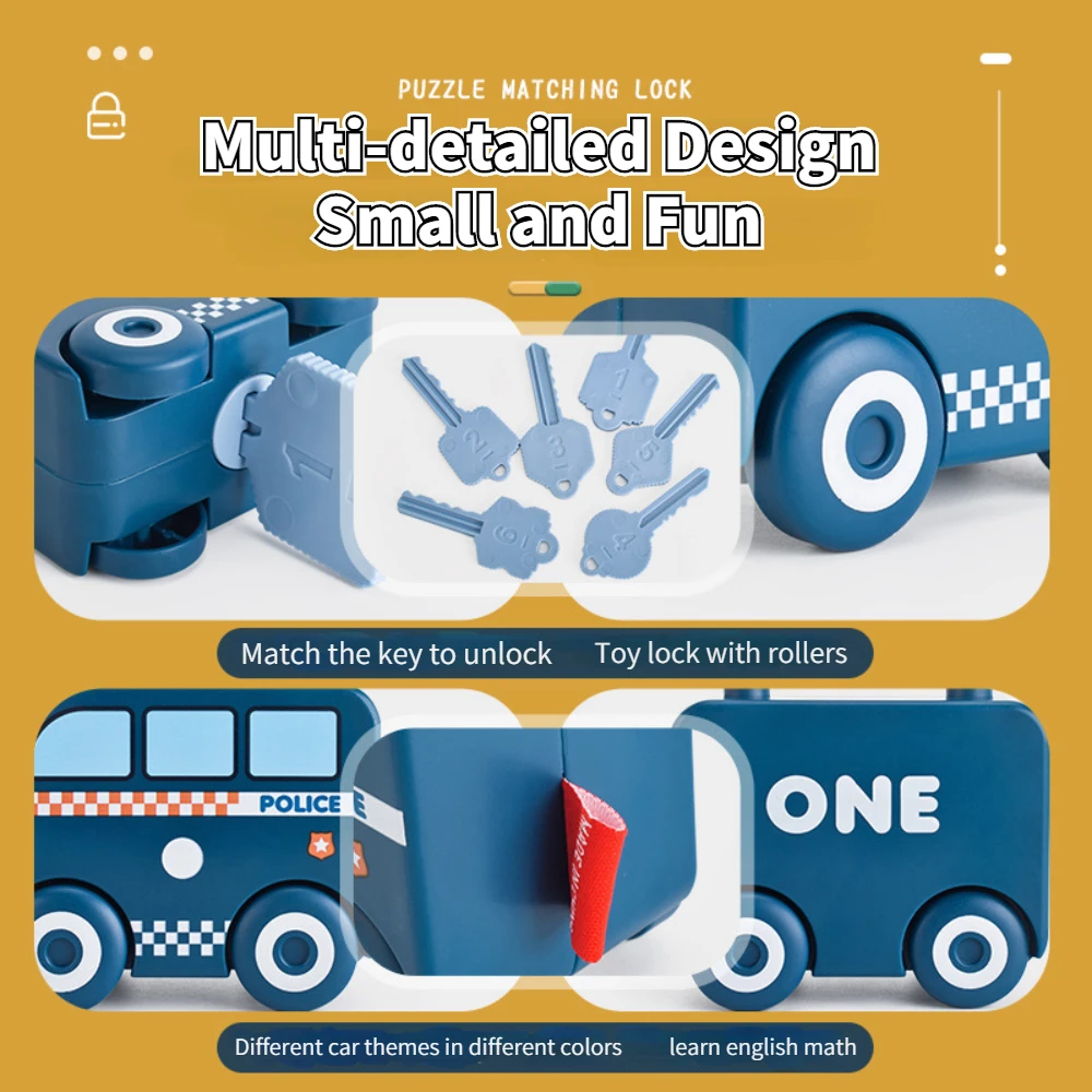 Nummer Match Lock Speelgoed Autospellen Montessori Educatief speelgoed Kinderen leren slot met sleutel Treinspel voor kinderen Vroege onderwijshulpmiddelen