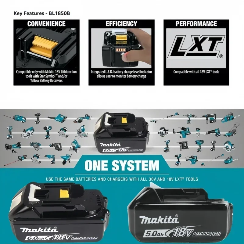 Original  Makita BL1860B 18V Li-ion Battery 5Ah 6Ah 9Ah High Capacity  Compatible  Woodworking Household Electric Power Too