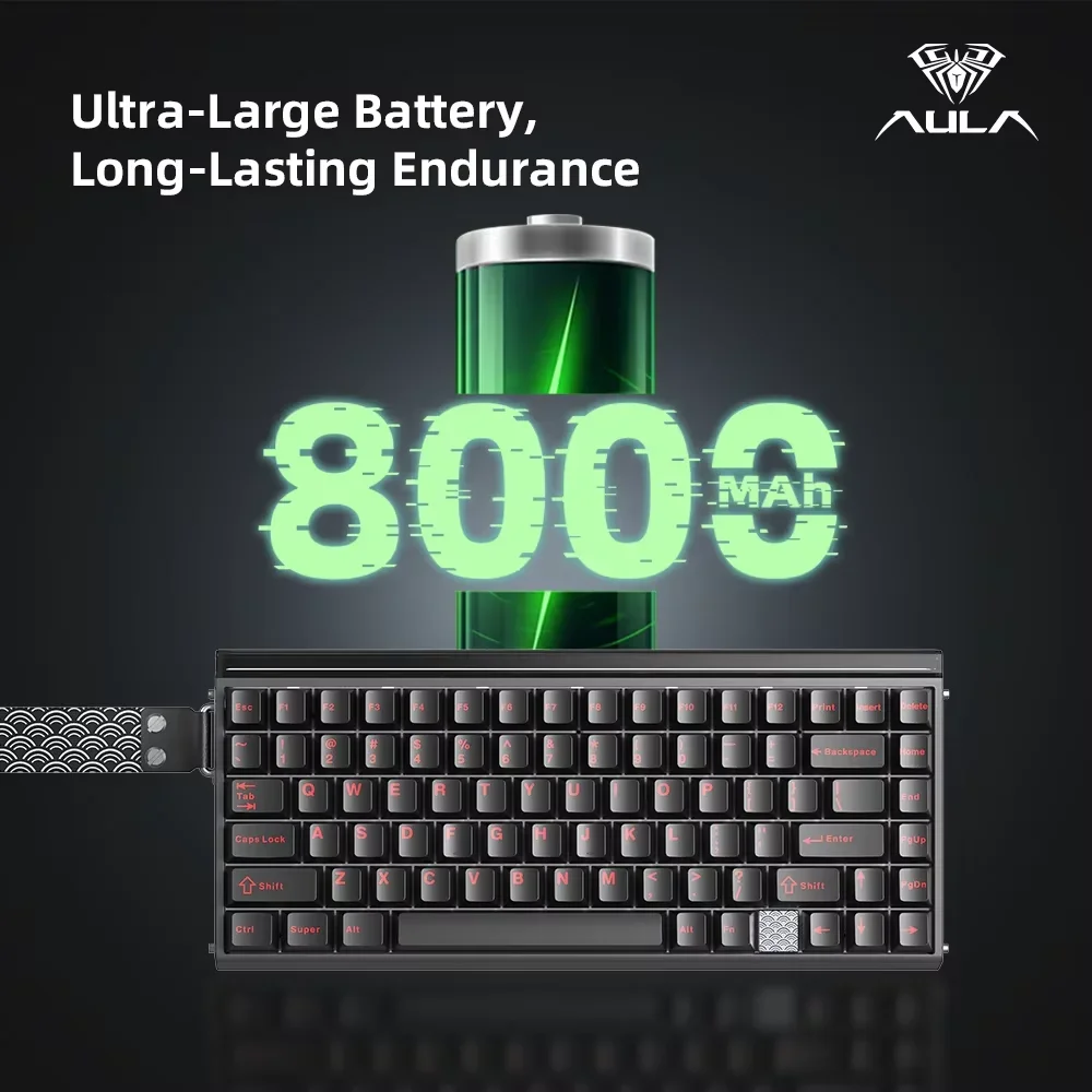 AULA HERO75 HE Magnetic Switch Keyboard Tri-mode Hot Swappable 75% 0.01mm Rapid Trigger 8KHz Polling Rate RGB Backlit Keyboard
