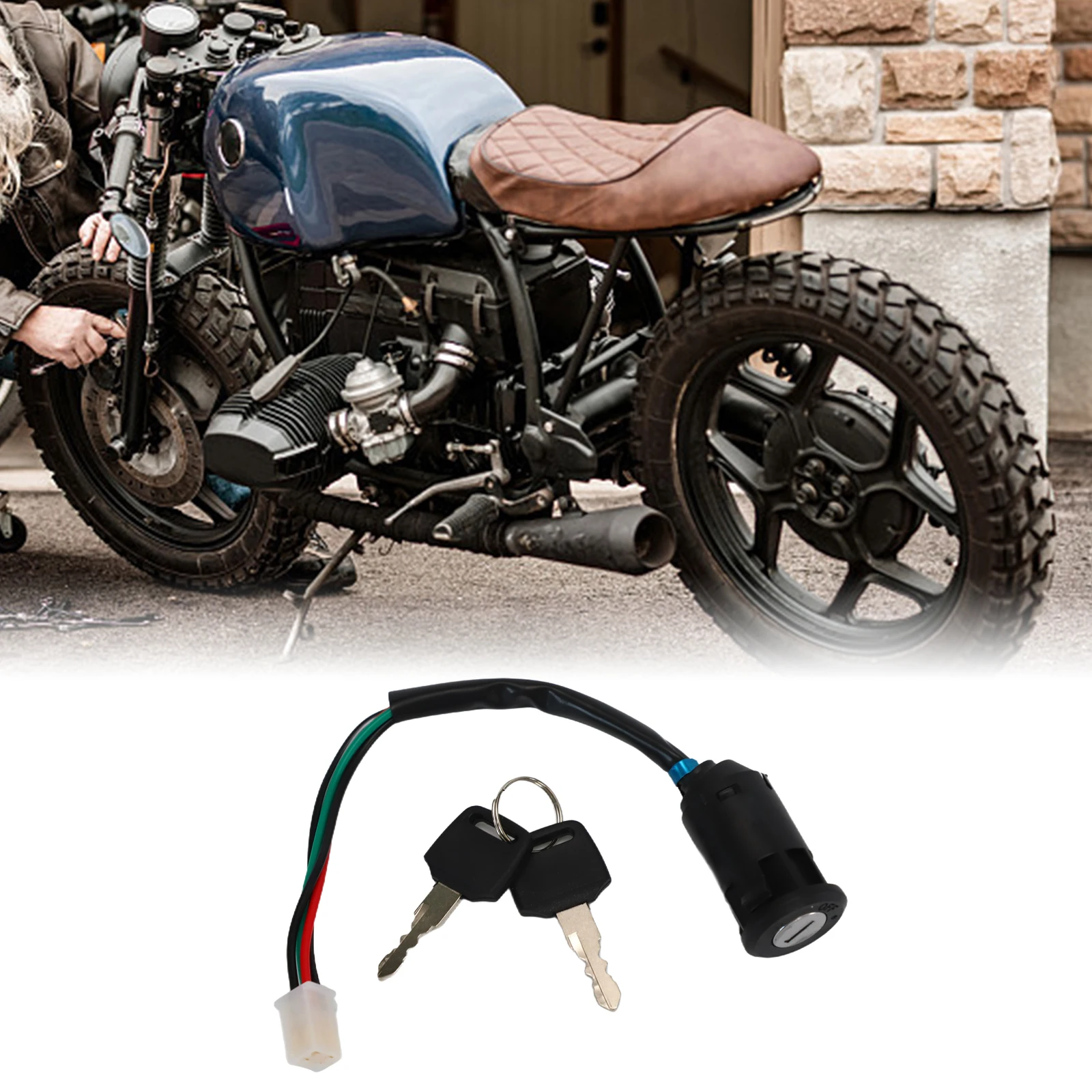 Key Switch Assembly with 4 Pin Wiring Harness for 50cc 70cc 90cc 110cc 125cc for atv For Quad Dirt Bike Pocket Bike