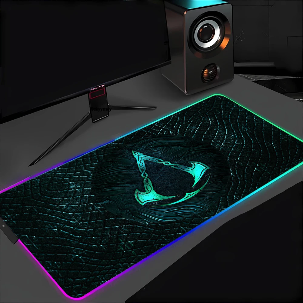 لوحة ماوس ألعاب قاتل S Creed Xxl لوحة ماوس ملونة Rgb ملحقات الألعاب خزانة الكمبيوتر حصيرة مكتبية لوحة المفاتيح أنيمي السجاد كبير