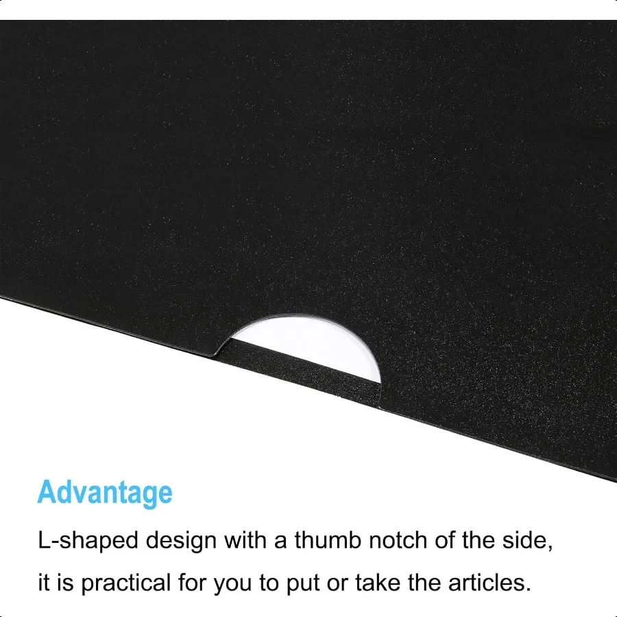 مجموعة من 12 مجلدات من النوع L مكونة من 12 قطعة من البلاستيك الشفاف لجيب المشروع والمستندات للمكتب باللون الأسود