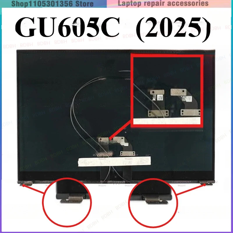 Laptop Screen Replacement for ROG Zephyrus GU605 GU605M MI MY MZ GU605C CP CR CW CX Full Display Assembly Upper Part Non-Touch