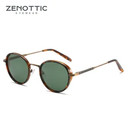 ZENOTTIC Steampunk Ronde Zonnebril Rrtro Gepolariseerde Zonnebril Dames Heren Mode 100% UV400 Bescherming Circulaire Mode Schaduw