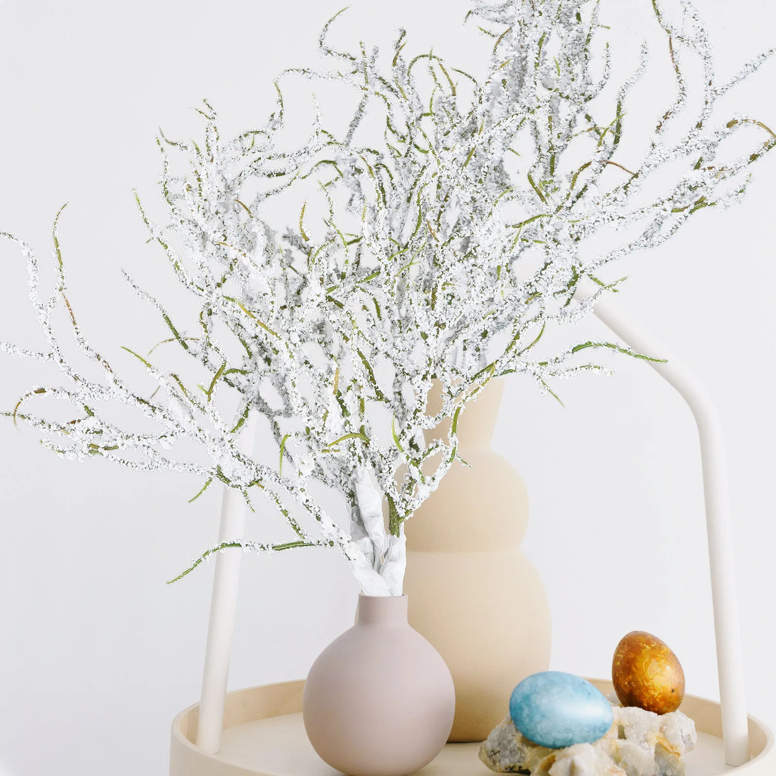 Artificial Plant Decor Snow Pine Ornament Elegant Lightweight Bright Color for Garden Wedding Interior Decoration Scene