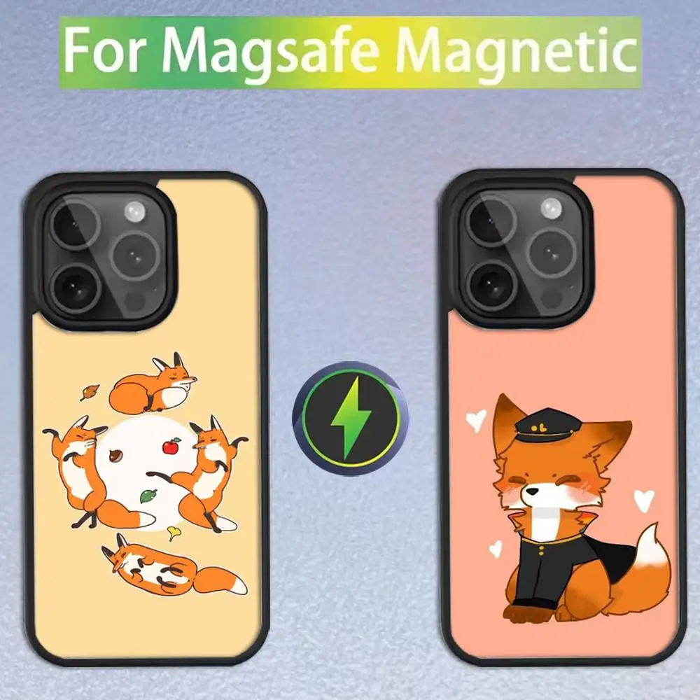 

Cute Cartoon Fox Phone Case For iPhone 16,15,14,13,12,11,Pro,Max,Plus,Mini,SE Magsafe Magnetic Wireless Charging