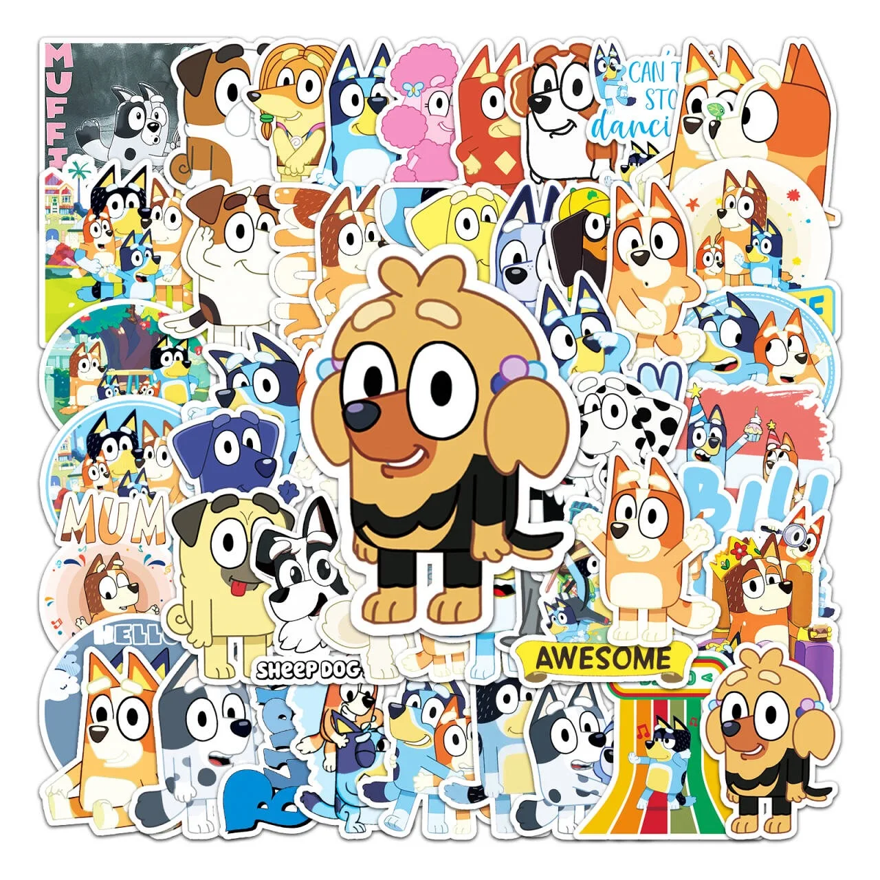 50PCS Cartoon Bluey Familie Animation Aufkleber DIY Telefon Laptop Gepäck Skateboard Graffiti Aufkleber Spaß für Kind