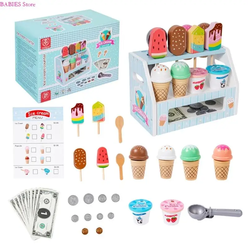 C9GB interactif prétend compteur crème glacée pour les enfants apprenant à travers des activités jeu rôle