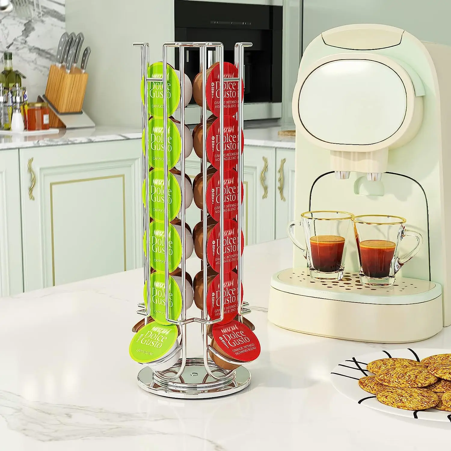 Coffee Pod Holder Dolce Gusto Carousel Holder Organizer Kitchen Detachable Organizer for Countertop Pod Pack Storage