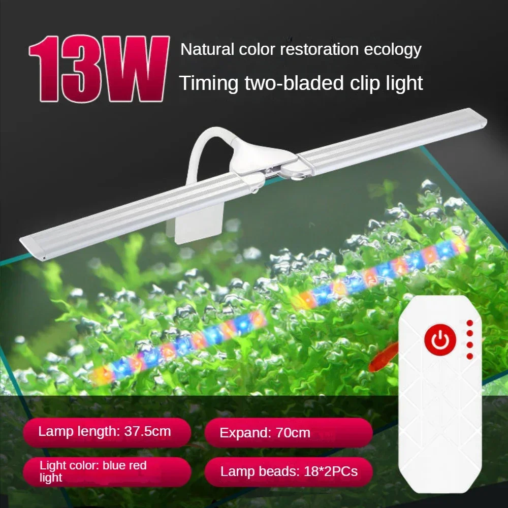 

LED Aquarium Light Clip on Fish Tank Lighting Small Mini Fish Tank Aquarium Light For Freshwater Fish Tank,White Blue Red LEDs