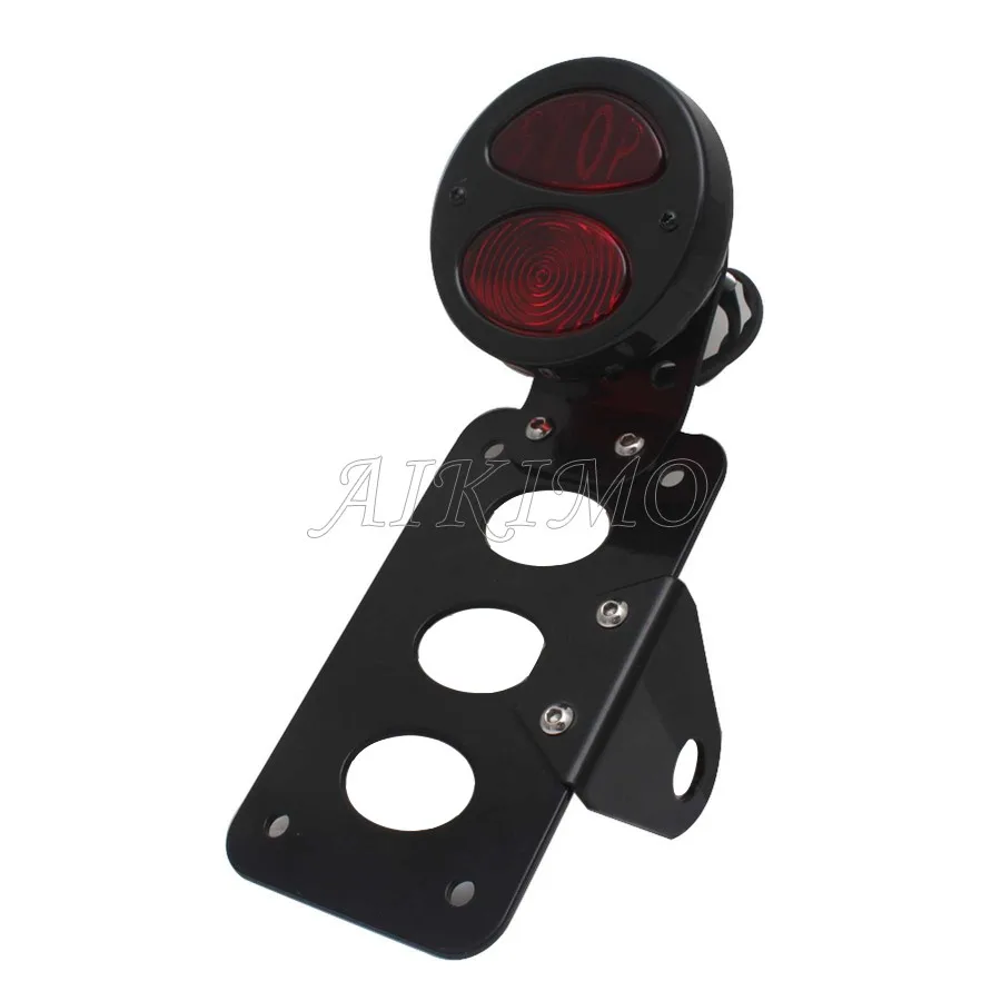 Motorcycle Side Mount Rear Stop Tail Light License Number Plate Bracket For Harley Sportsters Bobber Chopper Universal