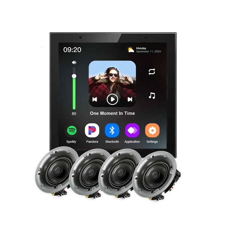 New 4 Inch Background Music Host Smart Home Audio Amplifiers Set WiFi 4*25W Blue-tooth Wall Amplifier Android For Ceiling Speake