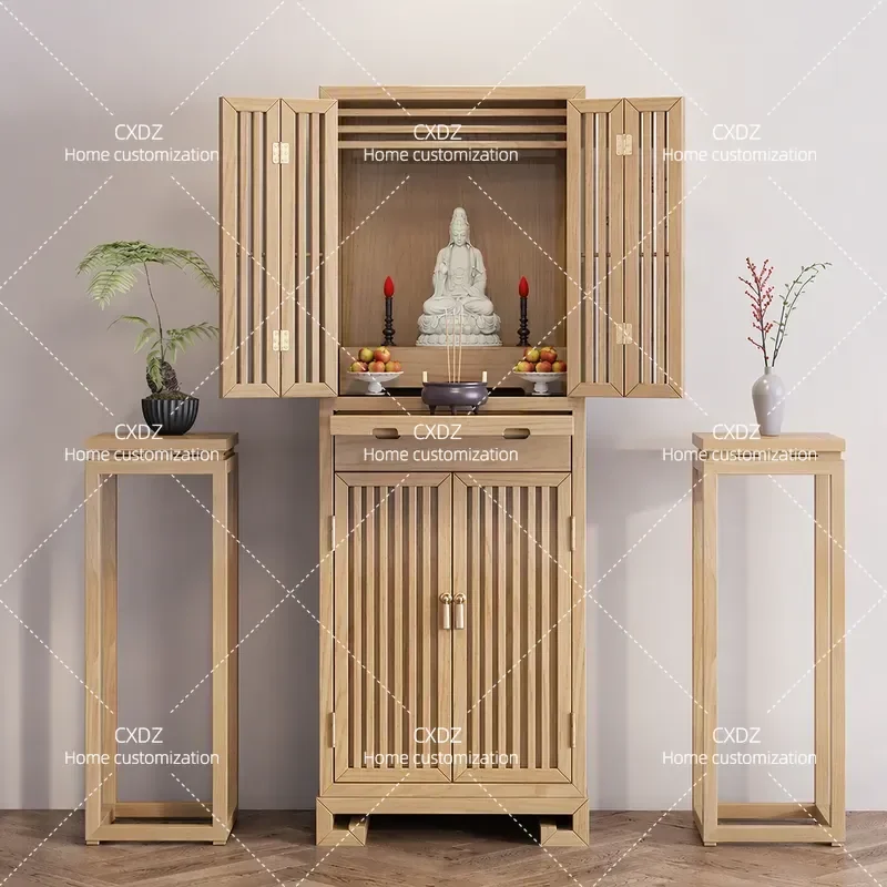 Black walnut shrine, new Chinese vertical cabinet, Buddhist altar, Bodhisattva cabinet, Buddhist cabinet, simple household