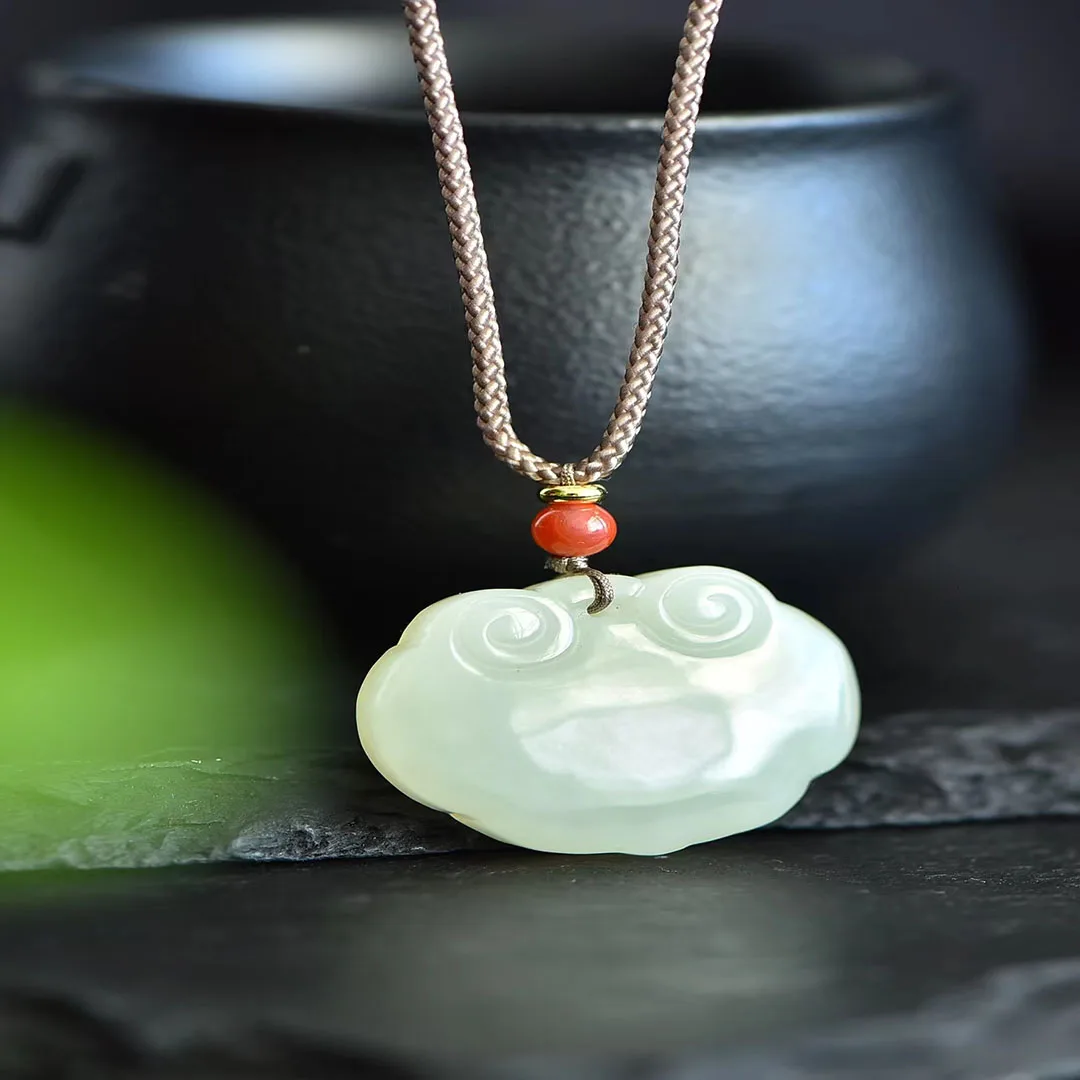 Fine Hetian Jade Baby Lock Pendant Jewelry 3326#