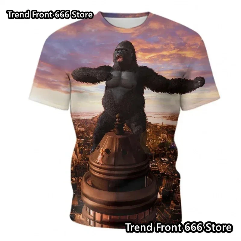 TYV55Rise of Planet of the Apes Kids And Men King Kong Short Sleeve t shirt Crewneck Children 3D Prited T shirts Boys Clothi - view 5