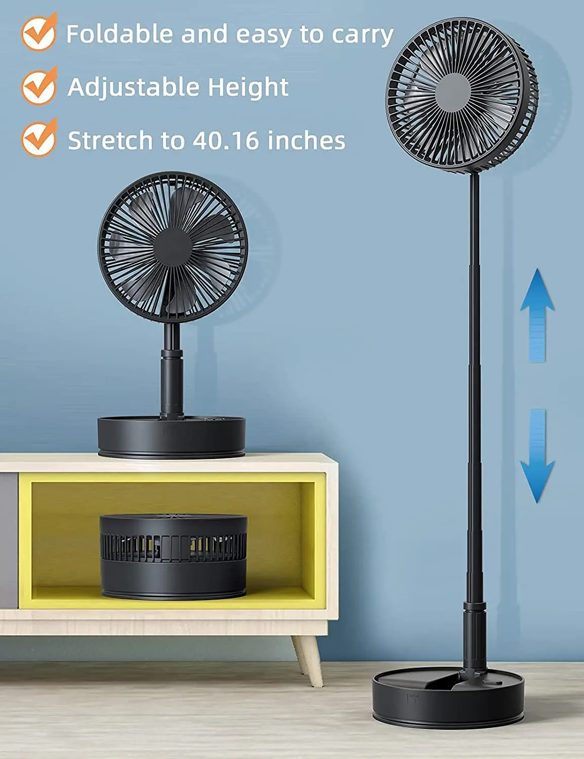 7200MAh แบตเตอรี่ดำเนินการ8นิ้วขนาดเล็กพัดลมระบายความร้อนด้วยรีโมทคอนโทรลจับเวลาแบบพกพาตารางฐานแฟนๆ