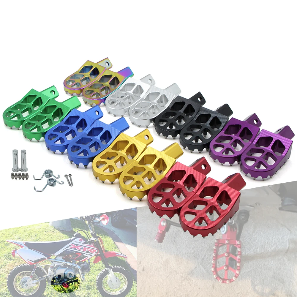 Estribos de motocicleta universales CNC para CRF XR CR 50 70 80 85 100 110cc Tao Tao SDG DHZ SSR RFZ Lifan KAYO Pit Dirt Bike