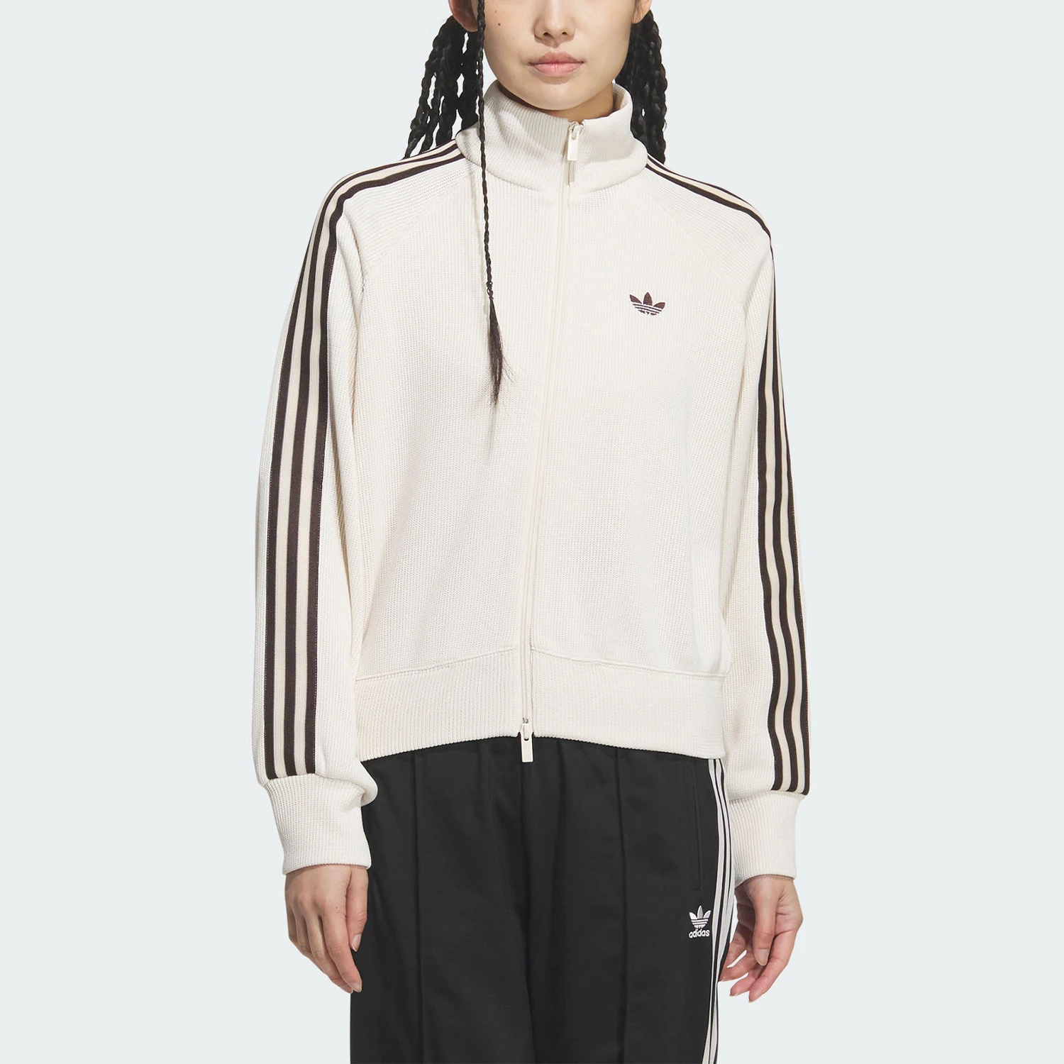 Adidas genuine clover new women's beige brown jacket jacket KQ5490