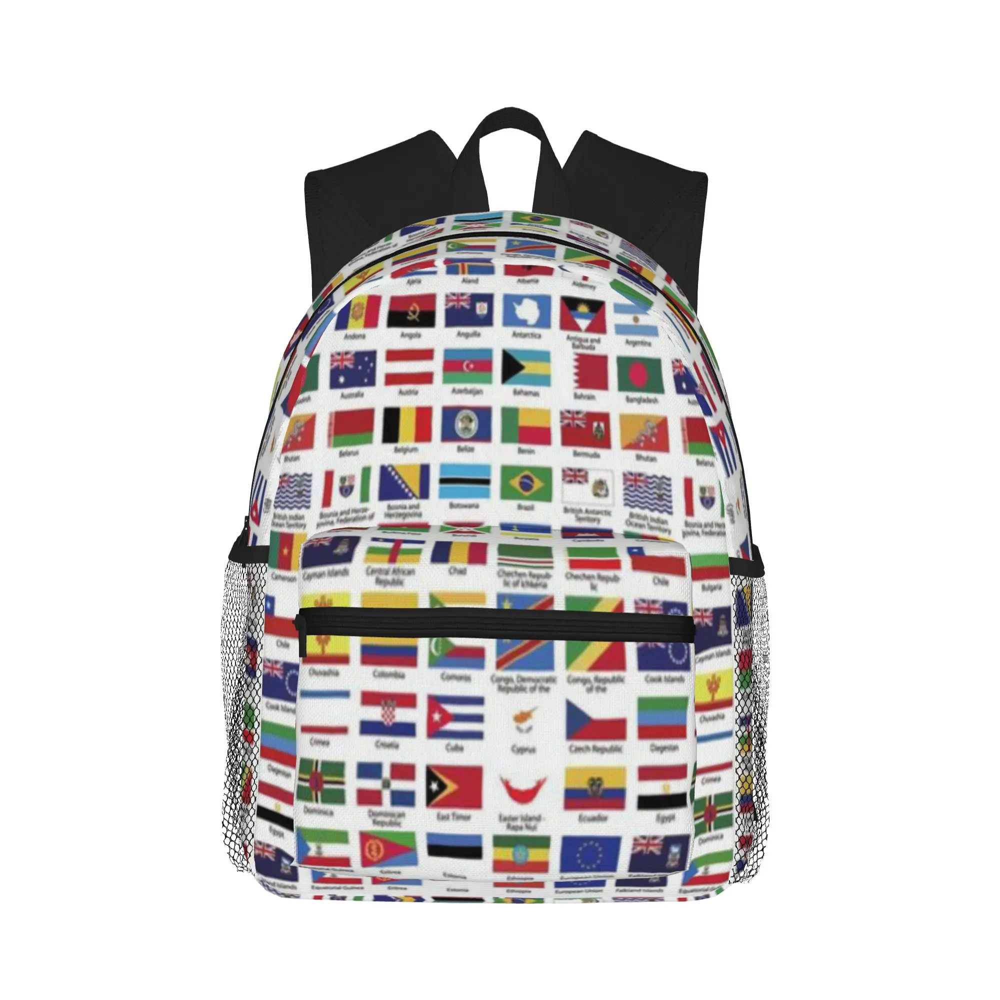 World Flags with Country Names  Casual Backpack for Students and Adults Backpack women