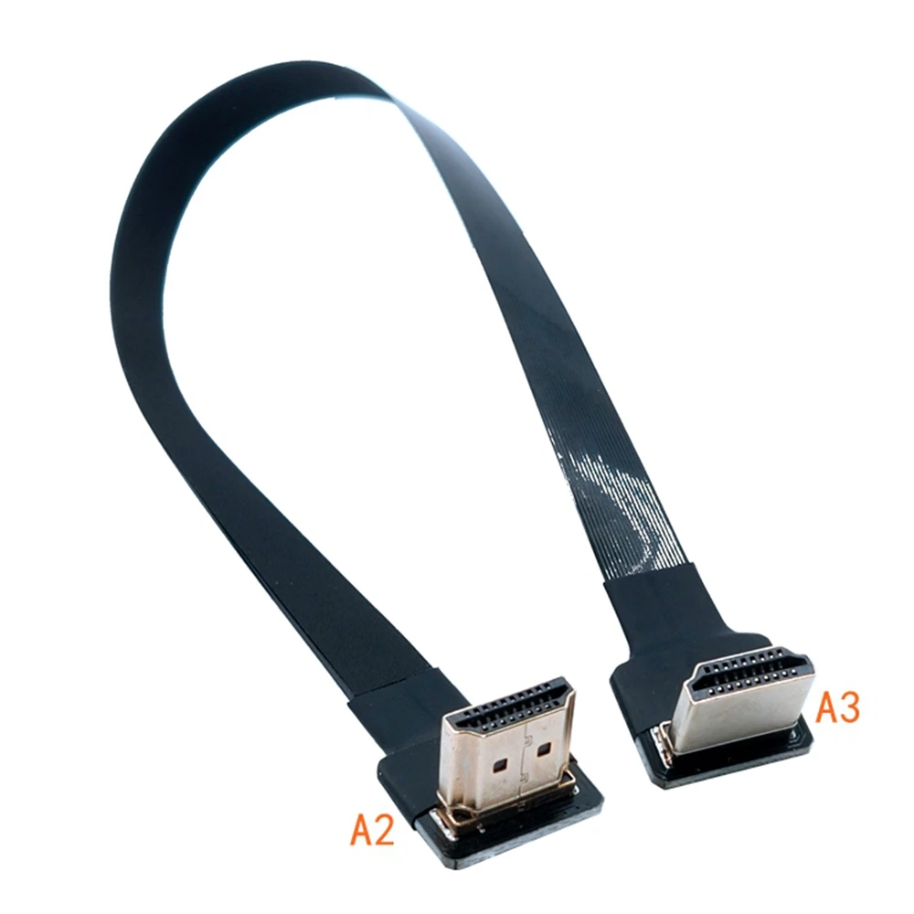 HDMI compatible cable for audio, video, HDTV, TV, PS3, full HD short HDMI male plug, flat cable, ultra-thin detachable and folda