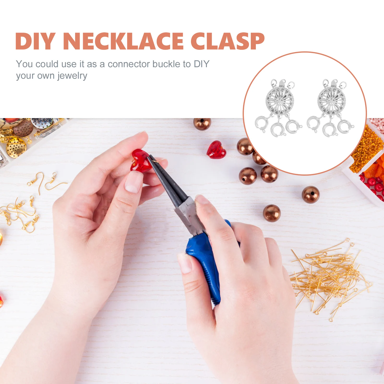 

Metal Necklace Clasps Silver Necklace Connection Buckle Layered Closures Jewelry Connectors DIY Bracelet Buckle