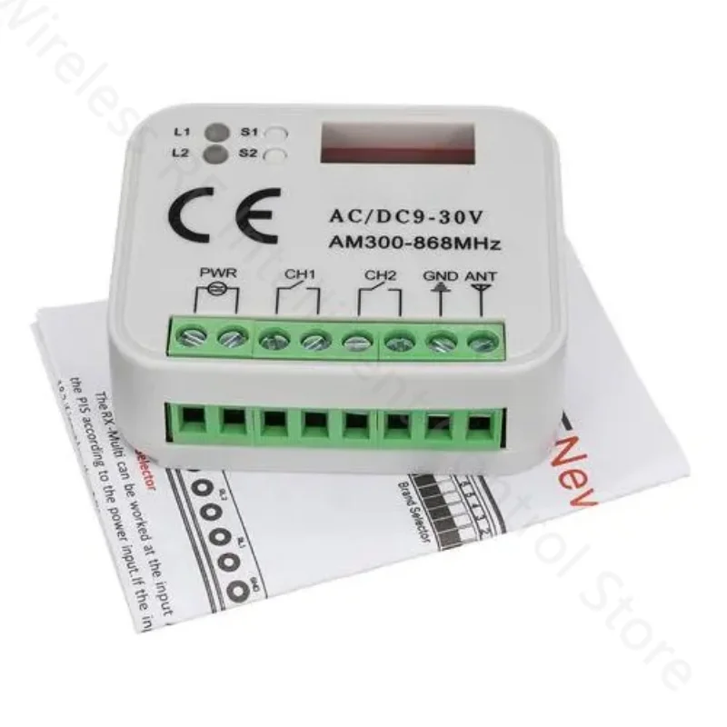 Remote Control Switch Receiver 433MHz 868MHz 390 MHz Frequency Receiver AC/DC 9-30V 433-900MHz For Garage Gate Door