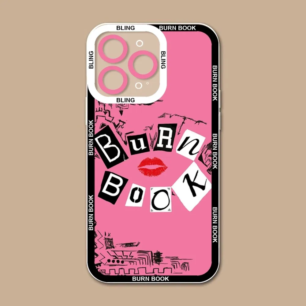 Burn Book Kiss Mean Girls Bling Cute Phone Case Phone Case For IPhone 11 12 13 Mini Pro Max 14 15 Pro Max Case Shell Funda Cover