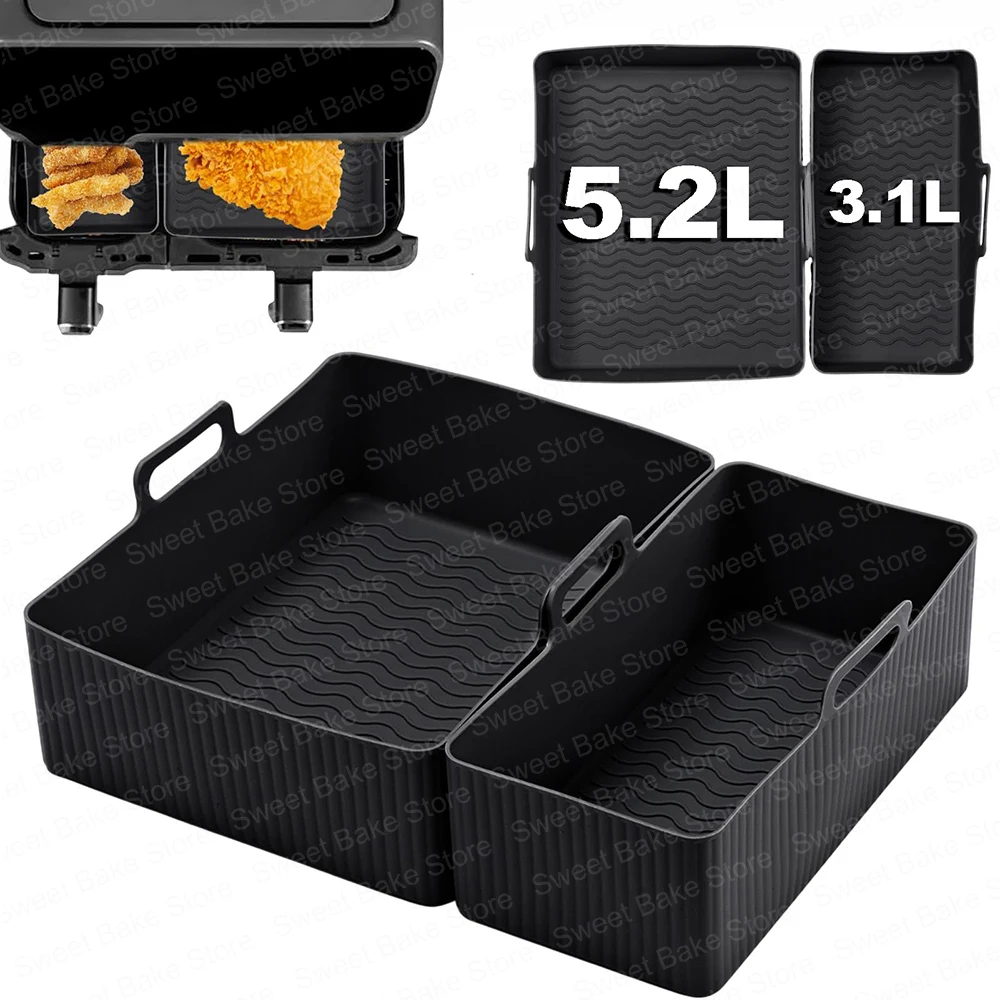 2 шт. противень для аэрофритюрницы, силиконовая форма для выпечки для Tefal EY 901840   Tower T17099 Многоразовая корзина для аэрофритюрницы, духовка, антипригарная сковорода-гриль для пиццы