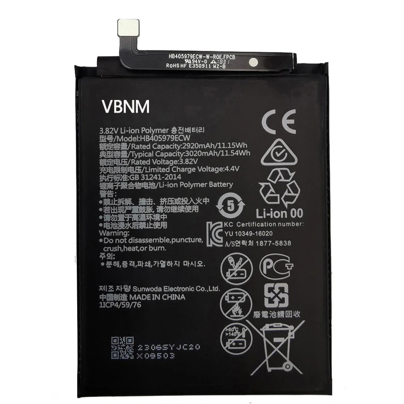 Original 3020mAh HB405979ECW Battery For Huawei honor 6A Honor 8A DLI-AL10 DLI-AL10B DLI-TL20 DLI-L22 JAT-LX3 LX1 L41 L29 AL00