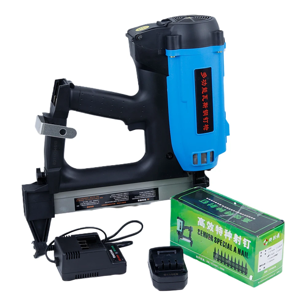 WSQ-01 Pneumatic Nail Gun Lithium Battery Gas Nail Gun Steel Air Stapler Pneumatic Tools For Frame And Trunking 220V