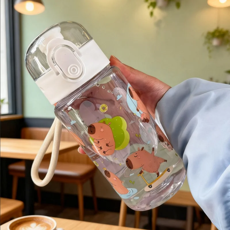 Children's Water Bottle for Summer Student Drinking Bottle Plastic 550ML Sports Water Bottle Portable Anti-fall and Leak Proof image 5