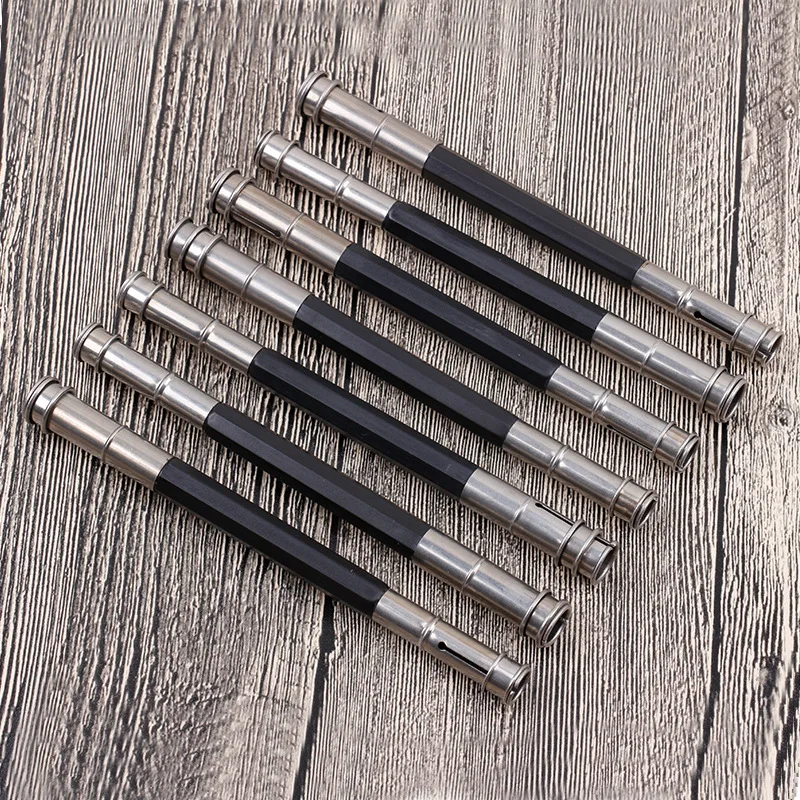 3 pçs/2pc clipe de caneta de metal dupla extremidade retrátil ajustável dupla cabeça lápis extensor titular esboço escola escritório arte escrever ferramenta