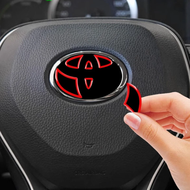 1X Auto Lenkrad Vorne Hinten Emblem Abzeichen Logo Aufkleber Für Toyota Camry Corolla Crown Auris C-HR Schutz Dekoration – Detail 10