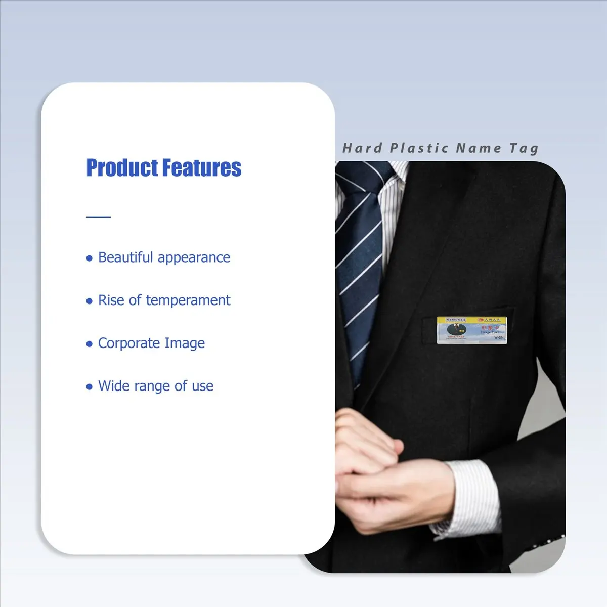 ABQR Safetypin Clear Hard Plastic Name Tag Clip Holder 3 Pcs