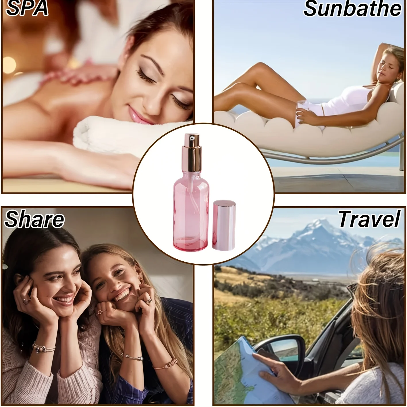 10 Stück Rosa Feinnebel-Glassprühflasche Nachfüllbarer Parfüm- und Ätherisches-Öl-Zerstäuber Reise-Tragbarer Flüssigkosmetik-Behälter – Detail 3