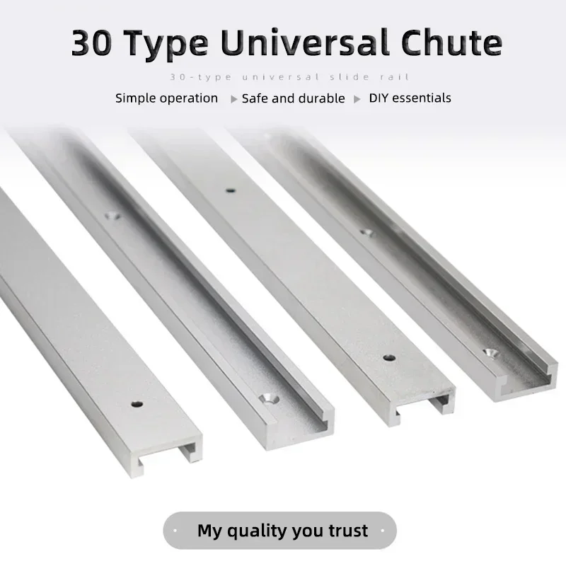 30 Type T Track T-slot Miter Track 100-800mm Chute Aluminium Alloy Guide Rail for Table Saw Workbench DIY Tools Woodworking Tool