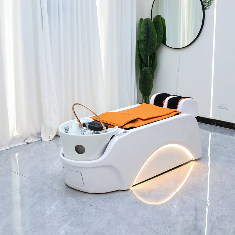 

Комфортное кресло для шампуня для взрослых, кресло для отдыха, красота, раковина для душа, кресло для шампуня, парикмахерская, мебель из искусственной кожи, мойка Волос MHXFY