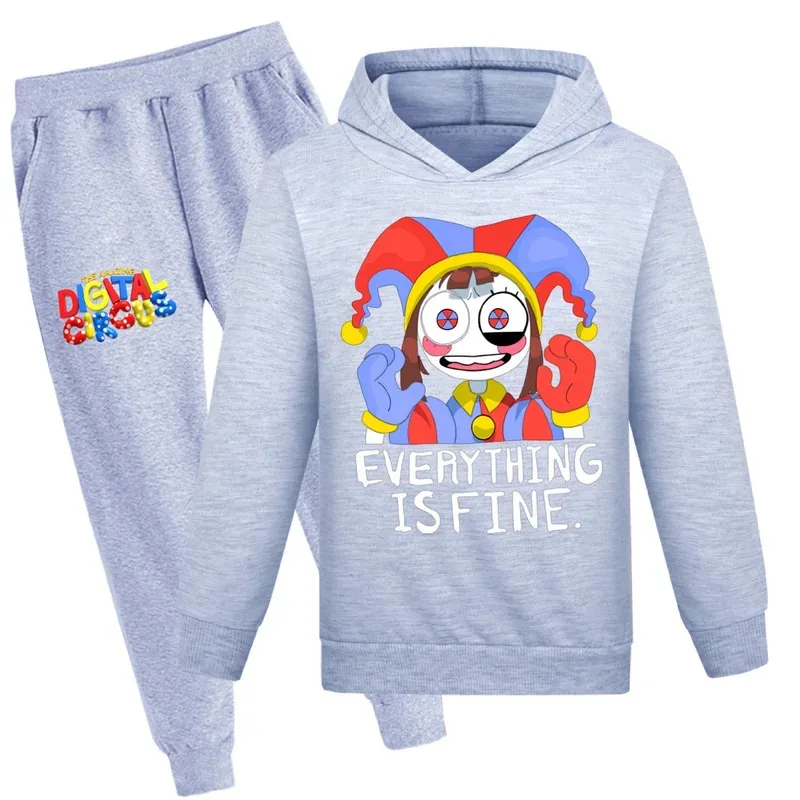 111 www السيرك الرقمي بومني الكرتون طباعة هوديي مجموعة الاطفال القماش مضحك البلوز للفتيات الفتيان Harajuku Kawaii الأطفال Clothi #1