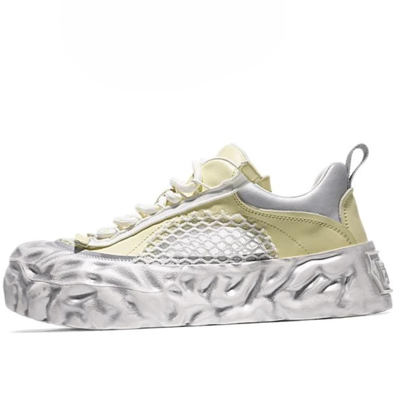 

Summer Fashion Mesh Shoes for Men's Thick Soled Height Increasing Couple Sneakers Comfortable Breathable Casual Sports Shoes Man