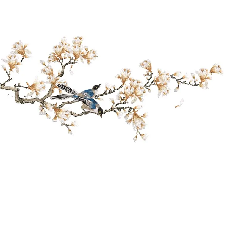 

Single embroidery wall covering Neoclassical single flower embroidery background living room bedroom dining room