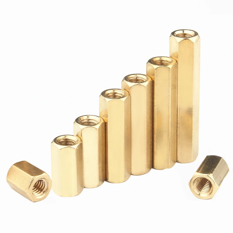 Hex Brass standoffs M2 M2.5 M3 M4 female to female Double Pass Column brass standoff spacer Hexagonal Stud Spacer Hollow Pillars