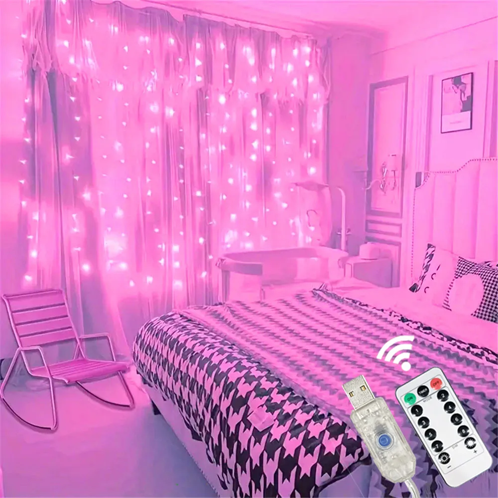 Ramadan Home Decoration 3/6M USB Curtain LED String Lights Fairy Lights EID Mubarak Bedroom Wedding Valentine's Day