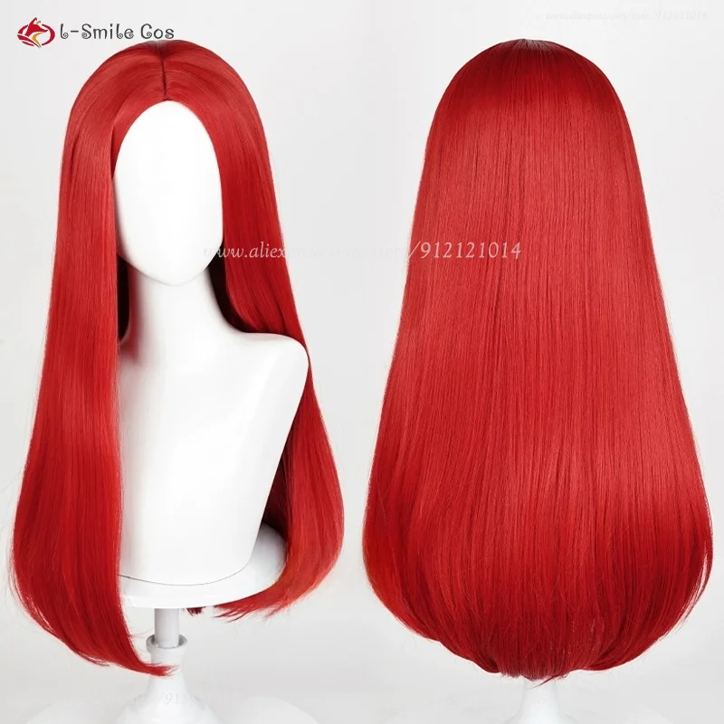 60cm Long Synthetic Hair White Red Black Yellow Sliver Cosplay Wigs Middle Part Straight Anime Wig Heat Resistant Hair For Women