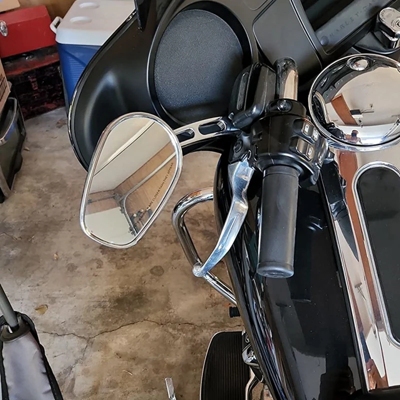 Handlebar Mount Mirrors For  Dyna Electra Glide Road Glide Road King Sportster 1200 883 Rearview Mirrors, Chrome