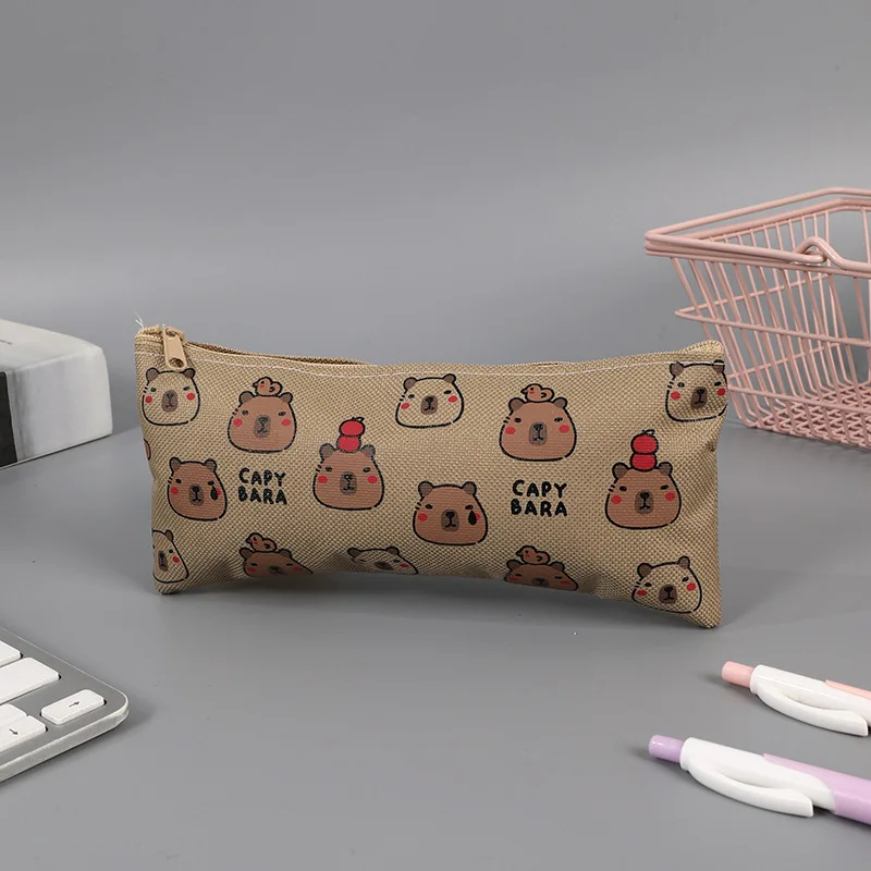 Cartoon Capybara Capybara Pencil Bag Multi-Functional Large Capacity Stationery Box Multi-Layered Oxford Stationery Organizer