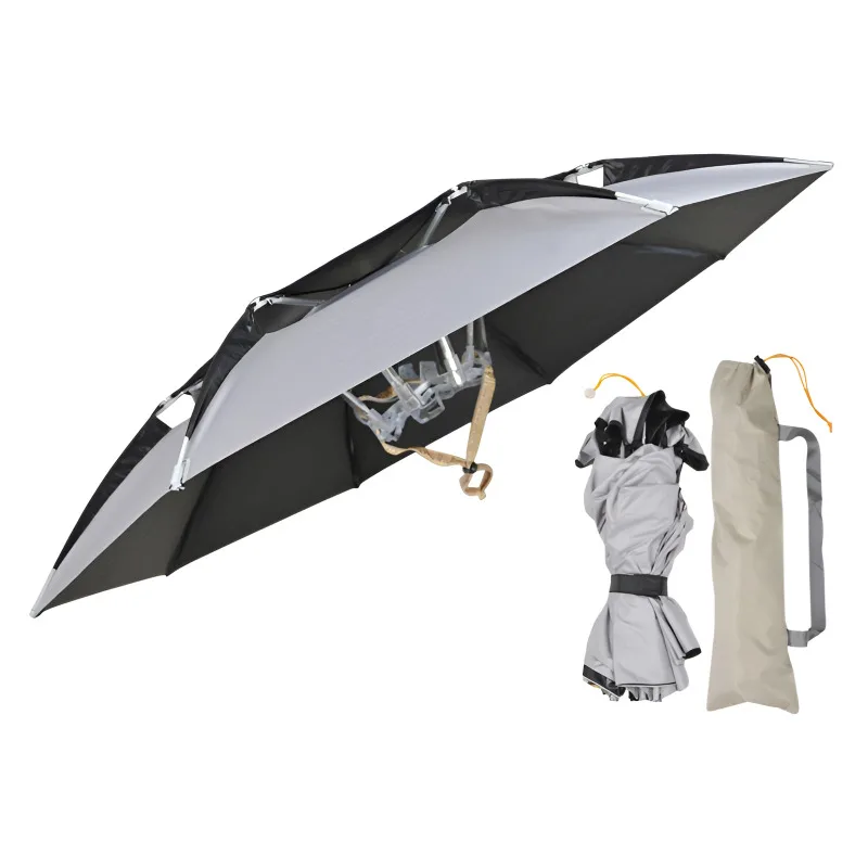 

New umbrella cap head-mounted fishing umbrella double-layer breathable folding large outdoor umbrell