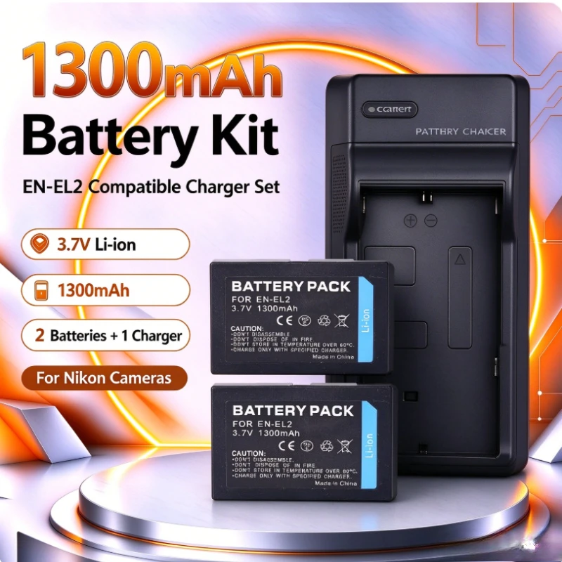 3.7V 1300mAh EN-EL2 ENEL2 EN EL2 Rechargeable Li-ion Camera Battery For Nikon Coolpix 3500 3200 3100 2500 SQ