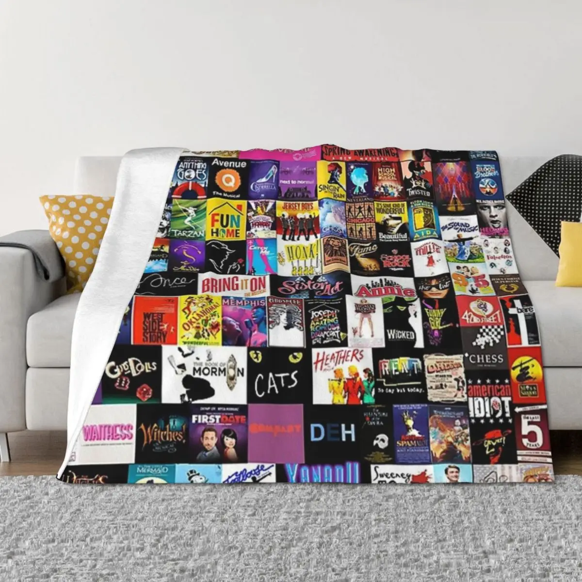 

musical collage Throw Blanket Baby Moving wednesday Blankets Sofas Of Decoration Blankets