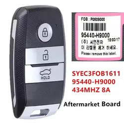 KEYECU Replacement 3 Button Smart Remote Key FOB 433MHZ 8A RF430 CHIP for Kia Rio 2017-2018 PN: 95440-H9000 SYEC3FOB1611